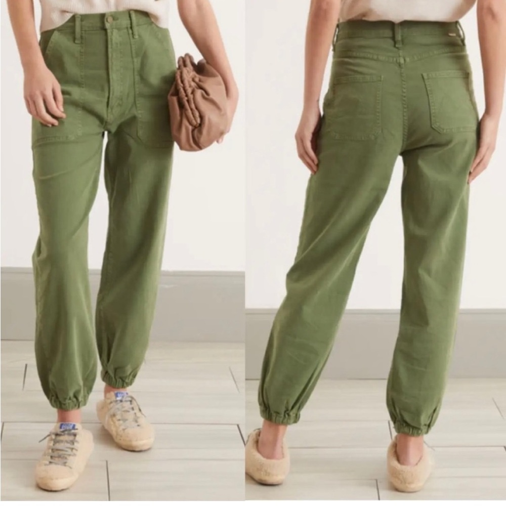 MOTHER Green Ankle & Cropped Jeans